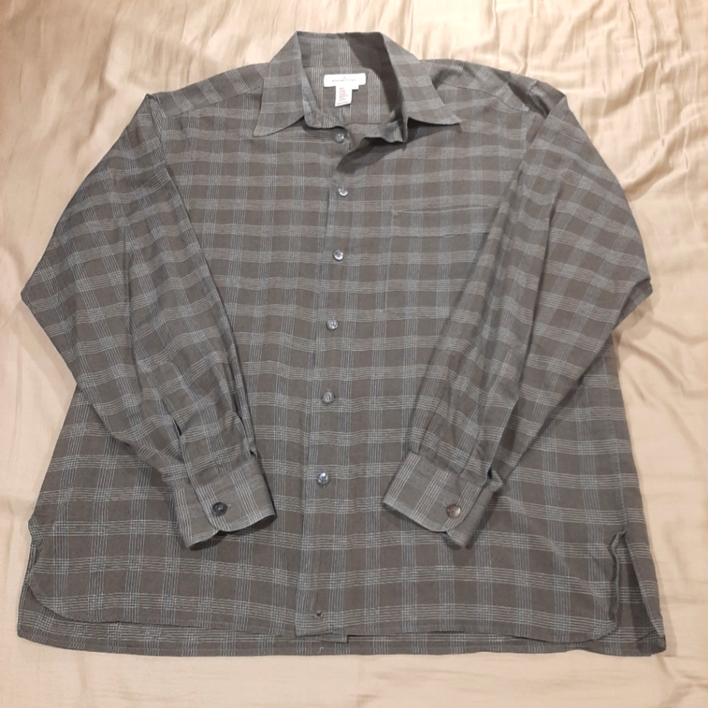 Ermenigildo Zegna Mens L Black Houndstooth Long Sleeves